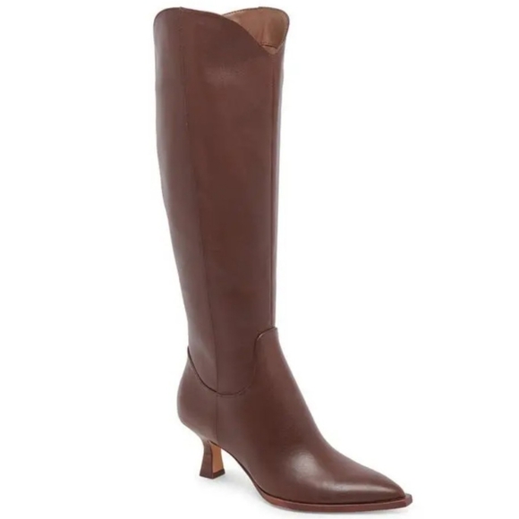 Dolce Vita Brown Heeled Knee-High Boots - Picture 1 of 11